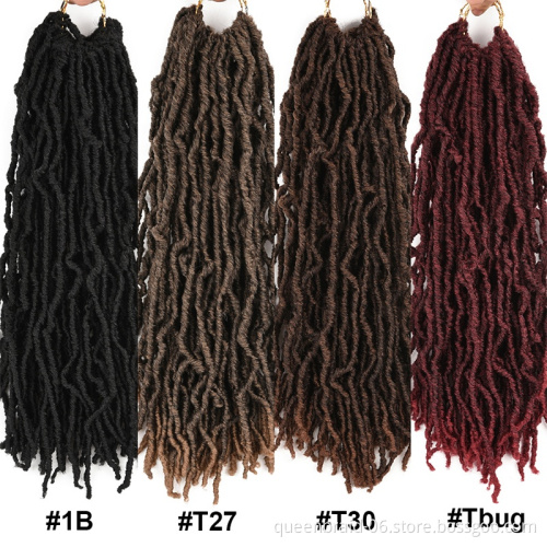 Nu Soft Locs 18 inch Faux Locs Crochet Hair Pre-Looped Crochet Braids 100% Premium Fiber African Roots Locs Hair Extensions